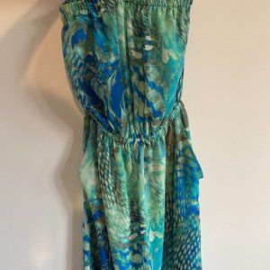 Strapless Forever 21 Small Blue Green Dress